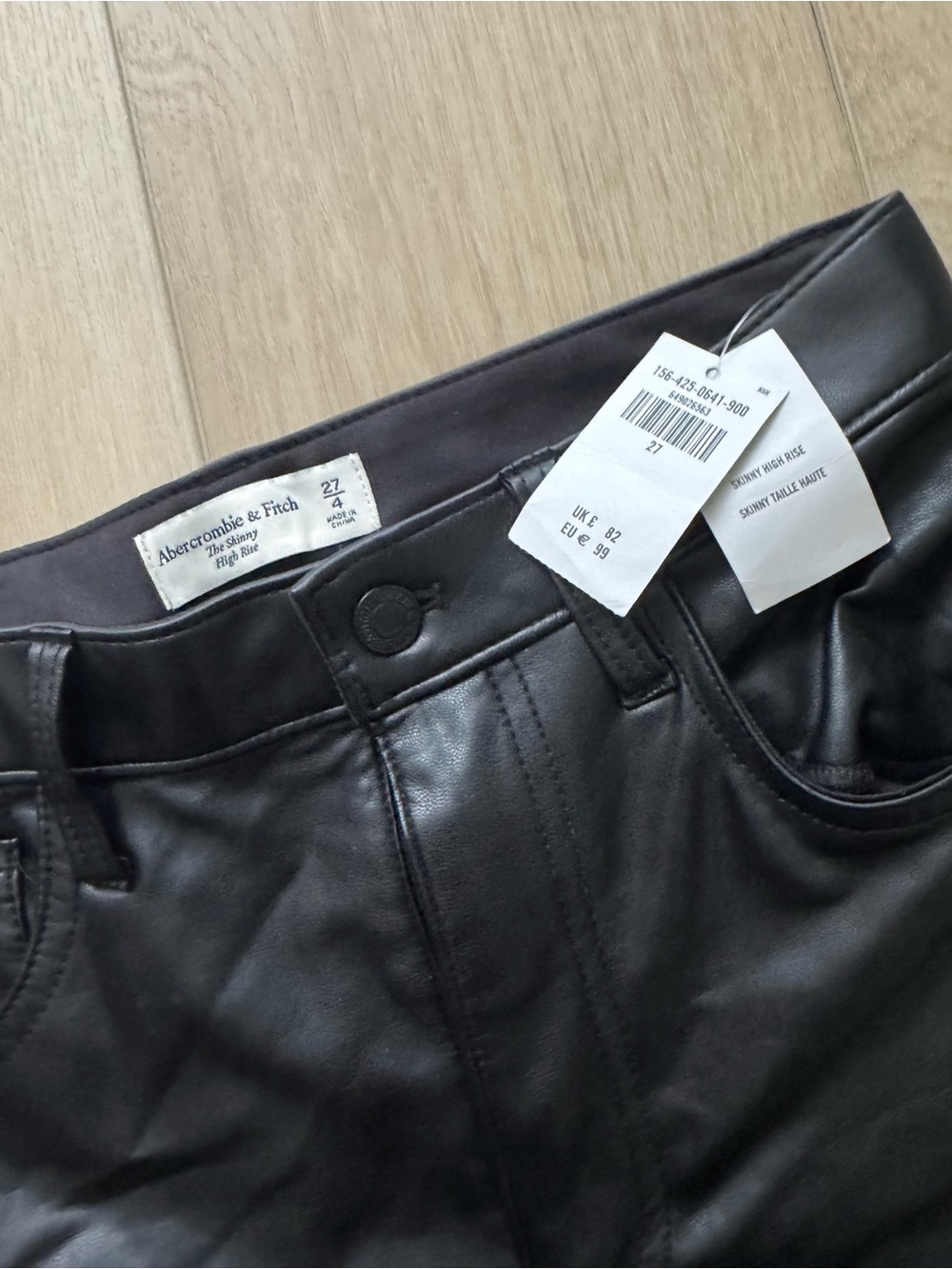 Abercrombie & Fitch Black Faux Leather Skinny Jeggings